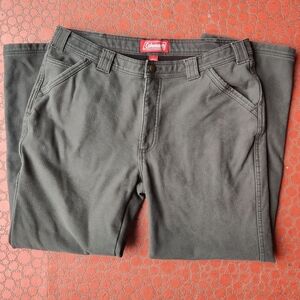 Coleman Fleece Lined Carpenter Workwear Pants 34x28 Canvas Stretch Utility READ